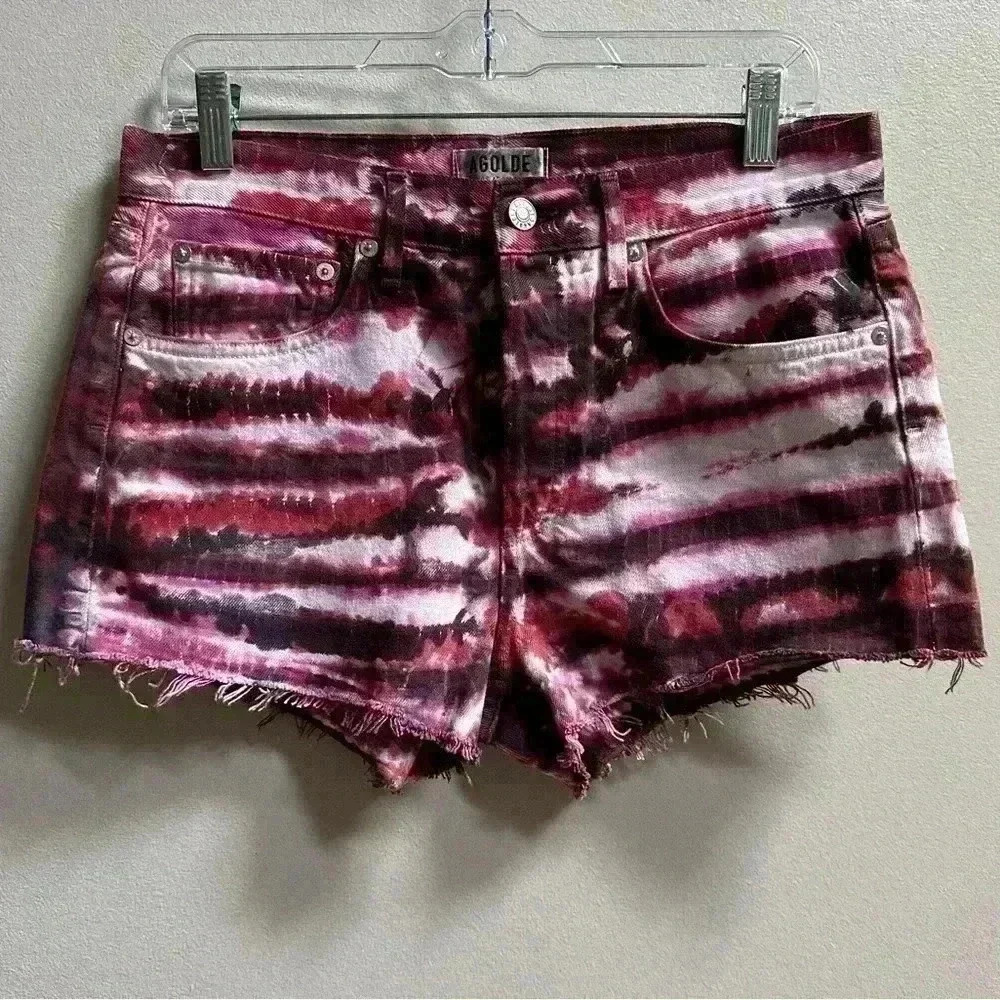 Agolde Parker Tie-Dye Jean Shorts, 27